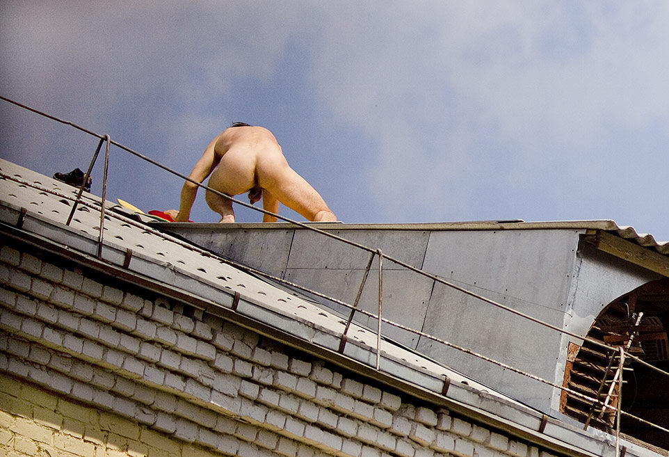 Порно на крыше 
